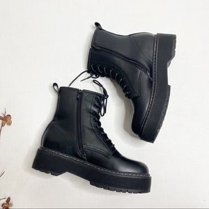 Steve Madden Black Chunky Platform Combat boots